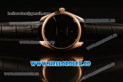 Omega De Ville Tresor Master Co-Axial Clone 8800 Automatic Rose Gold Case with Black Dial and Black Leather Strap - (YF)