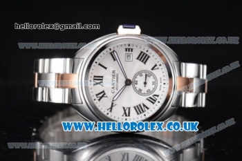 Cartier Cle de Cartier Asia ST16 Automatic Steel Case with White Dial Two Tone Bracelet and Roman Markers