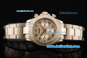 Rolex Daytona Chronometer Automatic Movement Steel Case with Diamond Dial and Diamond Bezel