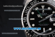 Rolex GMT-Master II Clone Rolex 3186 Automatic Stainless Steel Case/Bracelet with Black Dial and Dot Markers Black Bezel (BP)