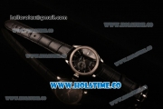 Rolex Cellini Date Asia Automatic Steel Case with Stick Markers Black Dial and Black Leather Strap