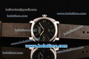 Panerai OP 6576 Luminor 1950 Asia 6497 Manual Winding Steel Case with Black Leather Strap Stick/Numeral Markers and Black Dial