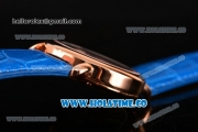 Cartier Rotonde De Asia Manual Winding Rose Gold Case with Blue Dial and White Roman Numeral Markers