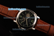 Panerai PAM 124 Luminor Power Reserve Automatic Movement Black Dial with Green Stick Markers and Brown Leather Strap