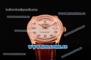 Rolex Day-Date Asia Automatic Rose Gold Case with Diamonds Markers White Dial and Diamonds Bezel (BP)