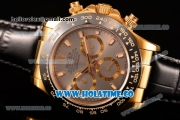 Rolex Daytona Chrono Swiss Valjoux 7750 Automatic Yellow Gold Case with Ceramic Bezel Stick Markers and Silver Dial (BP)