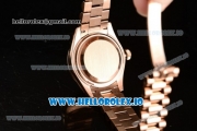 Rolex Datejust Swiss ETA 2671 Automatic Rose Gold Case with White Dial Diamonds Markers and Rose Gold Bracelet (BP)