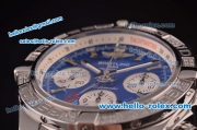 Breitling Chronomat B01 GMT Swiss Valjoux 7750 Automatic Steel Case/Strap with Blue Dial - Diamond Bezel