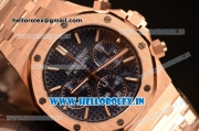 Audemars Piguet Royal Oak Chrono Full Rose Gold With Blue Dial 7750 Automatic