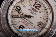 Breitling Superocean Automatic Movement Beige Dial with Numeral and Green Round Marker-SSband