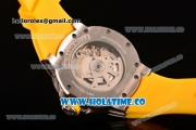 Richard Mille RM028 Swiss Valjoux 7750 Automatic Steel Case with Skeleton Dial and Yellow Rubber Strap - Yellow