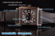 Franck Muller Conquistador Chronograph Automatic Movement PVD Case with Black Dial and Black Rubber Strap