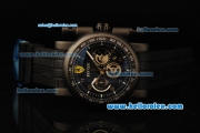 Ferrari Chronograph Quartz Movement 7750 Coating Case with Black Dial and Black Rubber Strap