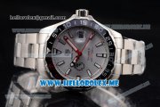 Tag Heuer Aquaracer Calibre 5 Match Timer Premier League Special Edition Miyota Quartz Stainless Steel Case/Bracelet with Silver Dial and Stick Markers