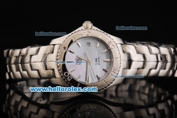 Tag Heuer Link 200 Meters Original Swiss Quartz Movement Full Steel with White MOP Dial and Small Calendar-Lady Model