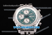 Breitling Bentley Motors Chrono Swiss Valjoux 7750 Automatic Steel Case/Bracelet with Green Dial and Silver Stick Markers (BP)