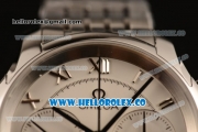 Omega De Ville Co-Axial Chrono Clone Omega 9300 Automatic Steel Case with White Dial and Steel Bracelet - (EF)