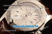 Breitling Colt II Swiss ETA 2824 Automatic Steel Case with White Dial and Brown Leather Strap (AAAF)