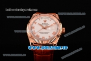 Rolex Day-Date Asia 2813/Swiss ETA 2836/Clone Rolex 3135 Automatic Rose Gold Case with Roman Numeral Markers and White Dial (BP)