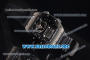 Richard Mille RM 69 Erotic Tourbillon Miyota 9015 Automatic PVD Case with Skeleton Dial Black Rubber Strap and Dot Markers