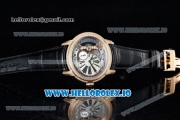 Audemars Piguet Millenary Miyota 9015 Automatic Rose Gold Case White Dial With Roman Numeral Markers Black Leather Strap