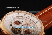 Breitling for Bentley Automatic Tourbillon Rose Gold Case with White Dial