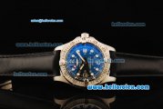 Breitling Superocean Steelfish Swiss ETA 2836 Automatic Movement Steel Case with Black Dial and Black Leather Strap