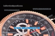 Breitling Bentley Barnato Racing Chrono Swiss Valjoux 7750 Automatic Rose Gold Case with Black Dial and Stick Markers (Z)