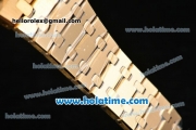 Audemars Piguet Royal Oak Swiss ETA 2824 Automatic Full Yellow Gold with Gold Sitck Markers and Blue Dial - 1:1 Original