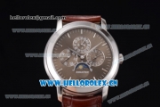 Audemars Piguet Jules Audemars Grand Complication Asia ST16 Automatic Steel Case Brown Dial Stick Markers and Brown Leather Strap (EF)