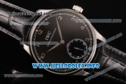 IWC Portuguese Asia 6497 Manual Winding Steel Case with Black Dial and Arbaic Numeral Markers