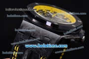 Audemars Piguet Royal Oak Offshore Carbon BumbleBee Chrono Swiss Valjoux 7750 Automatic Carbon Fiber Case with Yellow Arabic Numeral Markers and Black Dial