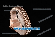 Rolex Datejust Swiss ETA 2671 Automatic Rose Gold Case with Pink Dial Roman Numeral Markers and Rose Gold Bracelet (BP)