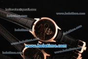 Jaeger-LECoultre Master Asia Automatic Rose Gold Case with Stick/Arabic Numeral Markers and Black Dial