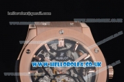 Hublot Classic Fusion Skeleton Asia Automatic Rose Gold Case with Skeleton Dial and Black Rubber Strap