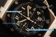 Audemars Piguet Royal Oak Offshore Chronograph Swiss Valjoux 7750 Automatic Movement Steel Case with Black Dial and Black Rubber Strap-Run 9@Sec