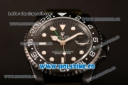 Rolex GMT-Master II Asia Automatic PVD Case with Black Dial and White Markers - Army Green Nylon Strap