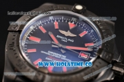 Breitling Avenger II Seawolf Asia 2813 Automatic PVD Case with Black Dial and Red Stick Markers