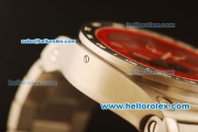 Ferrari Chronogaph Swiss ETA Quartz Full Steel with Red Dial and 7750 Coating