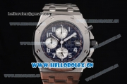 Audemars Piguet Royal Oak Offshore Seiko VK67 Quartz Stainless Steel Case/Bracelet with Black Dial and Arabic Numeral Markers