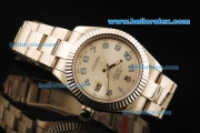 Rolex Datejust II Swiss ETA 2836 Automatic Movement Full Steel with White Dial and Blue Arabic Numerals