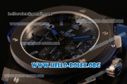 Hublot Big Bang Chronograph Swiss Valjoux 7750 Automatic PVD Case with Blue Dial and Blue Rubber Strap (YF)