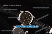 Mido Commander Miyota Quartz Steel Case with Black Leather Strap and Grey Dial