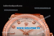Rolex Day-Date Asia Automatic Rose Gold Case with Diamonds Markers White Dial - Diamonds Bezel (BP)