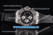 Audemars Piguet Royal Oak Offshore Seiko VK67 Quartz Steel/Diamonds Case with Black Dial and Arabic Numeral Markers Black Rubber Strap