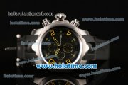 MontBlanc Chrono Swiss VK Quartz Steel Case with Black/Yellow Markers and Black Rubber Bracelet