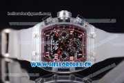 Richard Mille RM 011 Felipe Massa Flyback Chronograph Swiss Valjoux 7750 Automatic Sapphire Crystal Case with Aerospace Nano Translucent and Skeleton Dial Strap