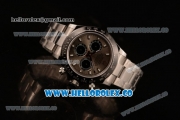 Rolex Daytona Chrono Clone Rolex 4130 Automatic Steel Case with Gray Dial PVD Bezel and Steel Bracelet (EF)