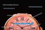 Cartier Ballon Bleu De Small Swiss Quartz Rose Gold Case with Pink Dial Black Roman Numeral Markers and Pink Leather Strap