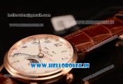 BlancPain Villeret Miyota 9015 Automatic Rose Gold Case with White Dial Arabic and Brown Leather Strap (EF)